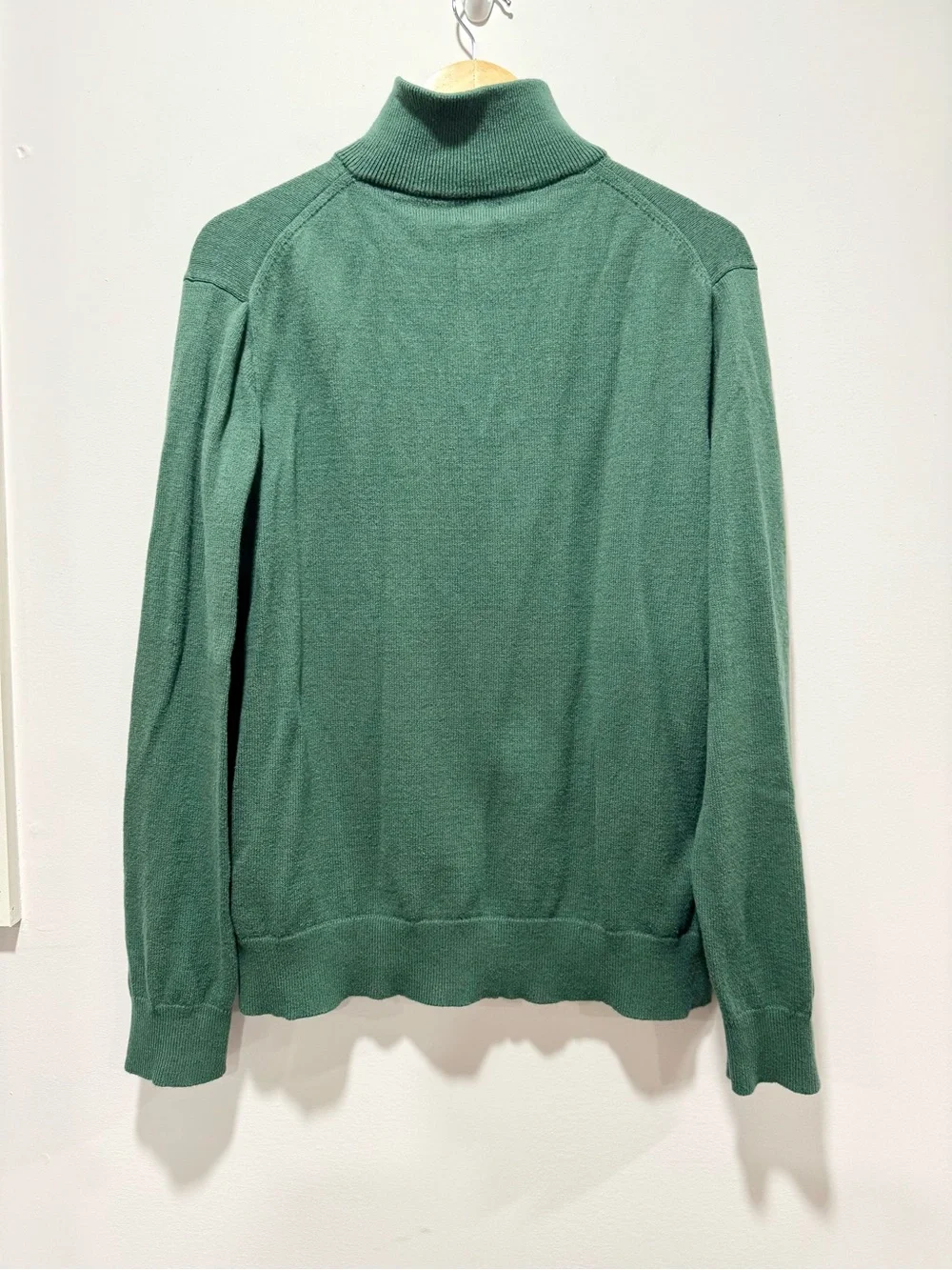 J.Crew Green 100% Cotton Quarter-Zip Mock Neck Pullover Sweater Size Men's XL